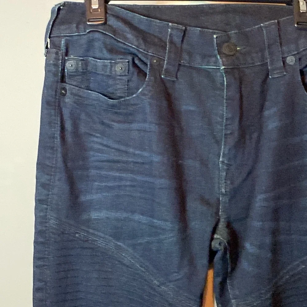 NWT True Religion 'Rocco' Relaxed Skinny Jeans in Dark Blue Denim (34W x 34L)